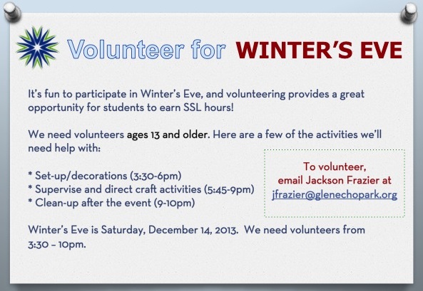 Volunteer for Glen Echo Park’s Winter’s Eve